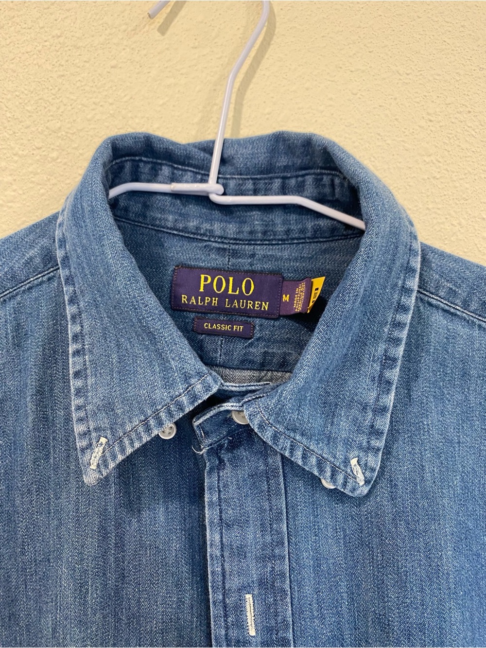 Ralph Lauren Denim Button-Down Shirt in Blue with Embroidered Pony - Picture 3 of 3
